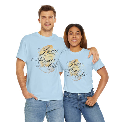 Unisex T-Shirt "Love, Peace & Oils"