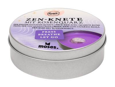 Omm for you · Zen-Knete mit Rosenquarz · violett