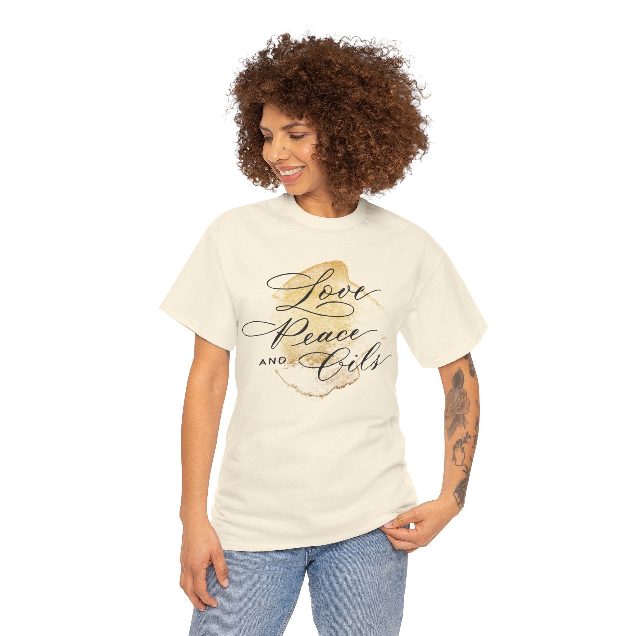 Unisex T-Shirt "Love, Peace & Oils"