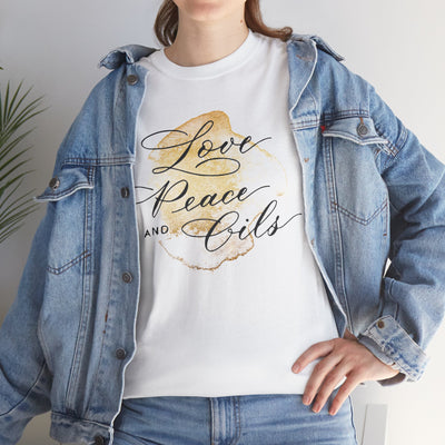 Unisex T-Shirt "Love, Peace & Oils"