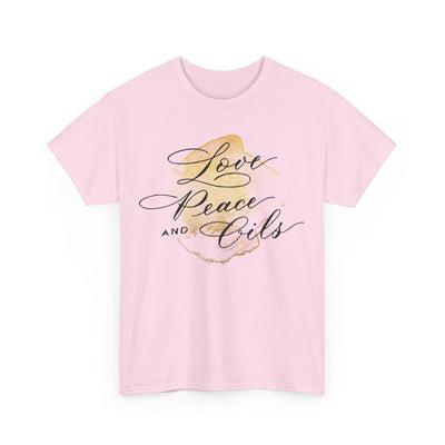 Unisex T-Shirt "Love, Peace & Oils"
