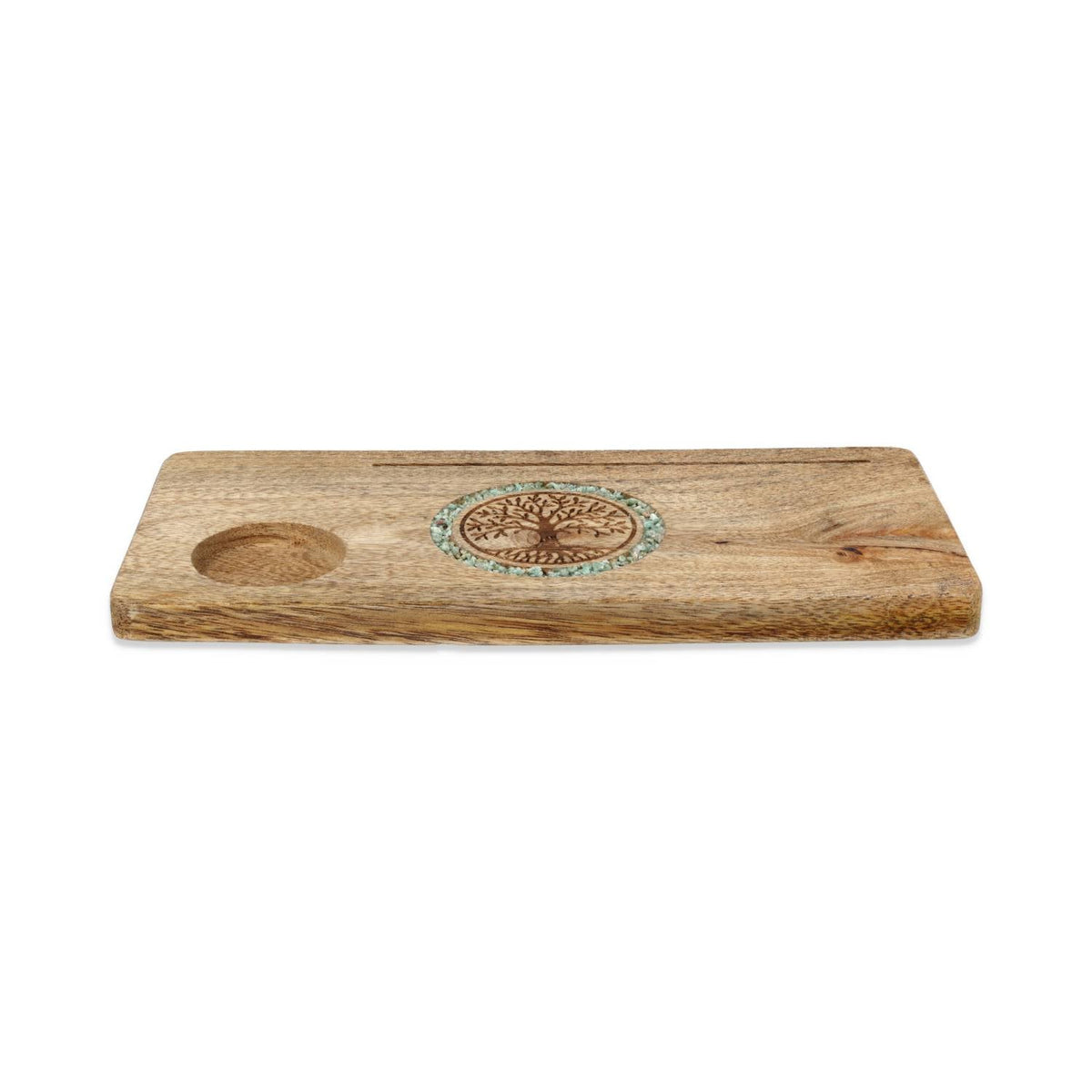 Kartenhalter "Baum des Lebens" aus Mangoholz & Amazonit