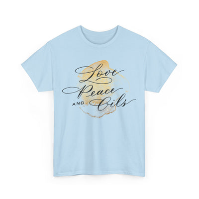Unisex T-Shirt "Love, Peace & Oils"