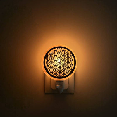Salzlampe & Nachtlicht "Blume des Lebens" mit Stecker