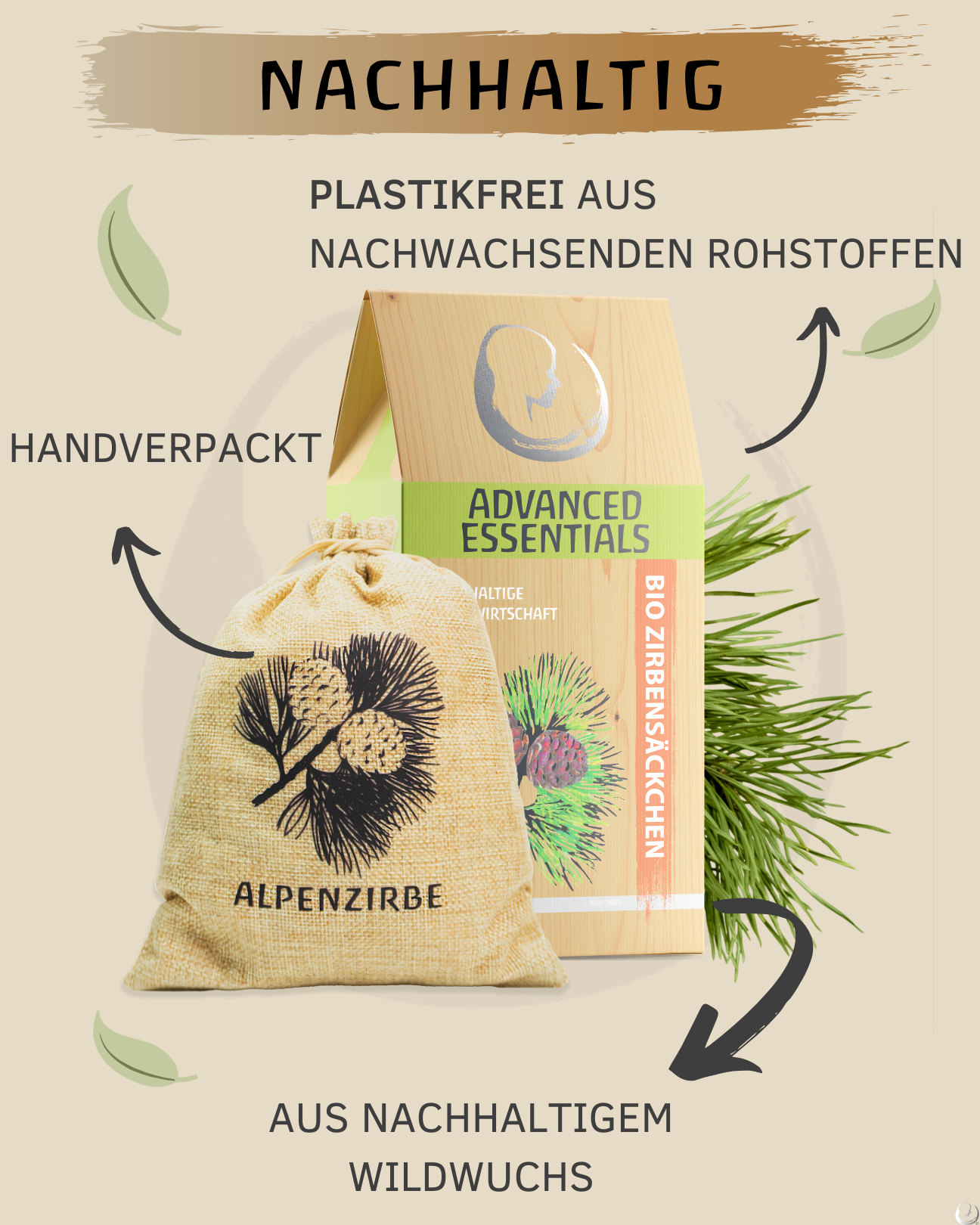 BIO Zirbenspäne im Säckchen