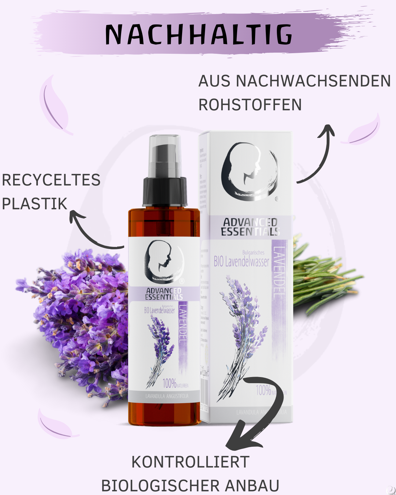 BIO Lavendelwasser · 100% naturrein · 200 ml
