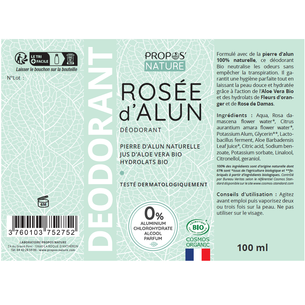 "Rosee D'alun" Bio-Deodorantspray · 100% natürlich