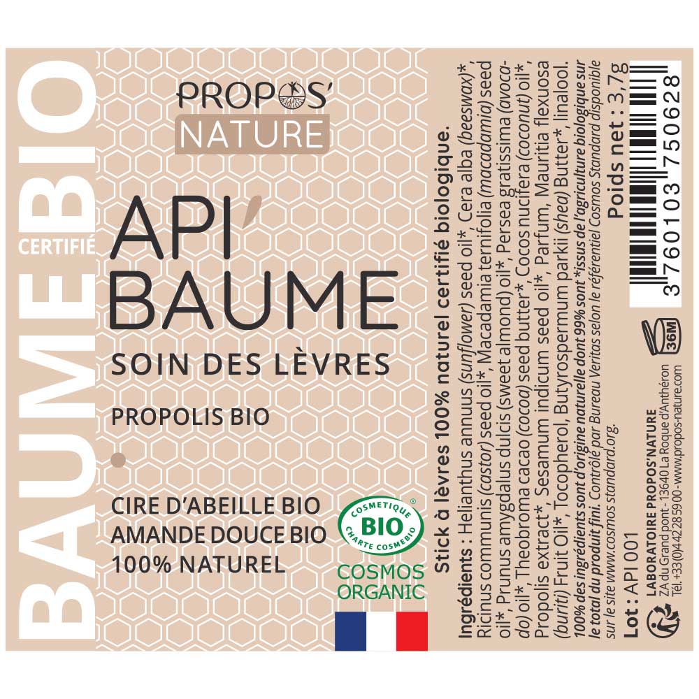 Api'Baume · Bio-Lippenbalsam mit Propolis & Bienenwachs