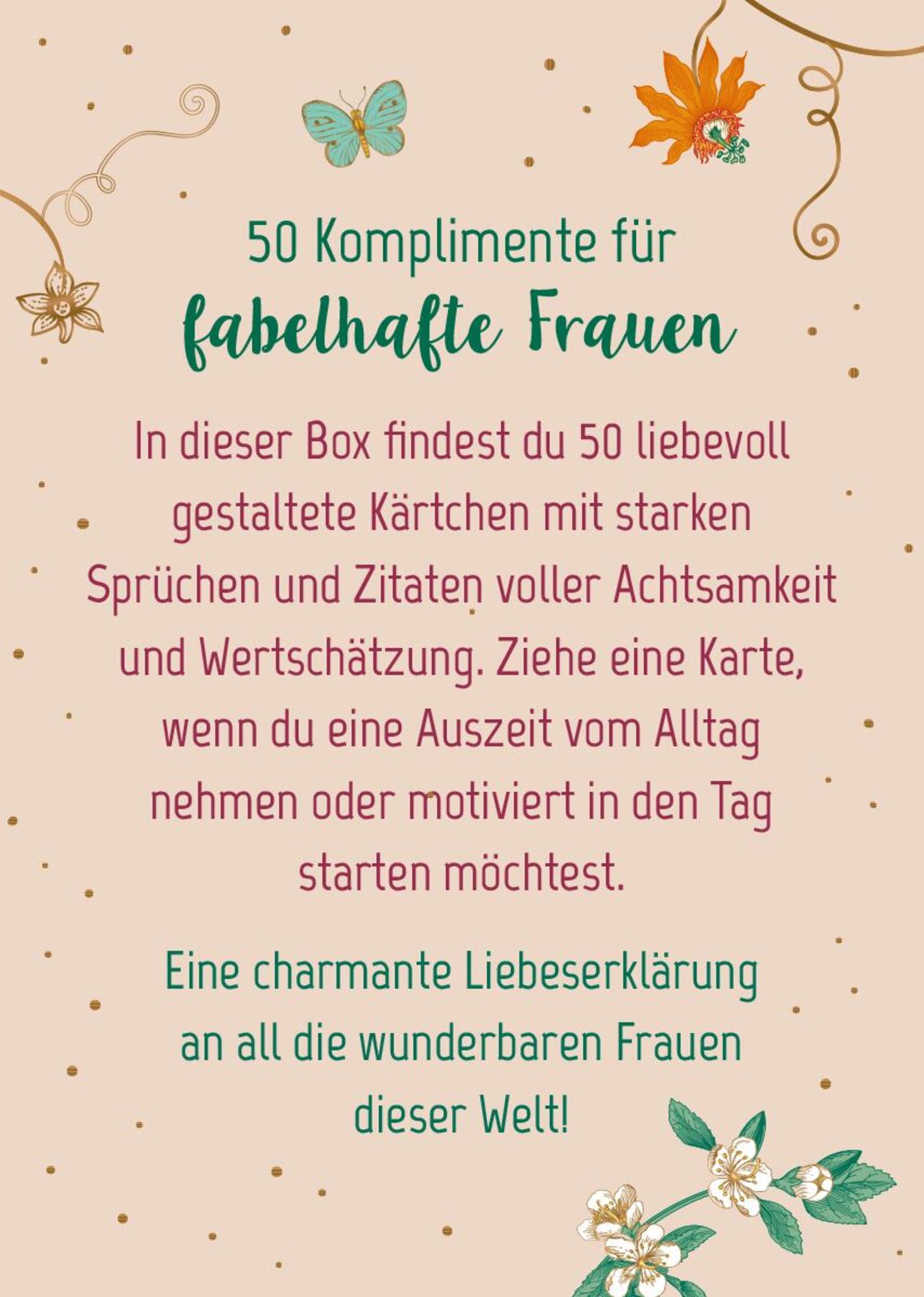 Weil du eine wundervolle Frau bist! · 50 Kärtchen für dich