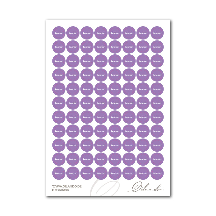 Aufkleber für ätherische Öl-Flaschen "Lavender"